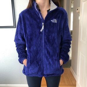 North Face Fuzzy Blue Zip-up